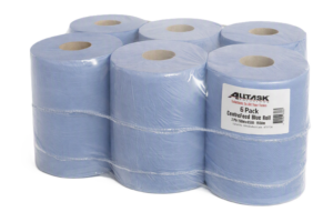 2 Ply Blue Roll 150M 190mm Centrefeed- 6 Pack
